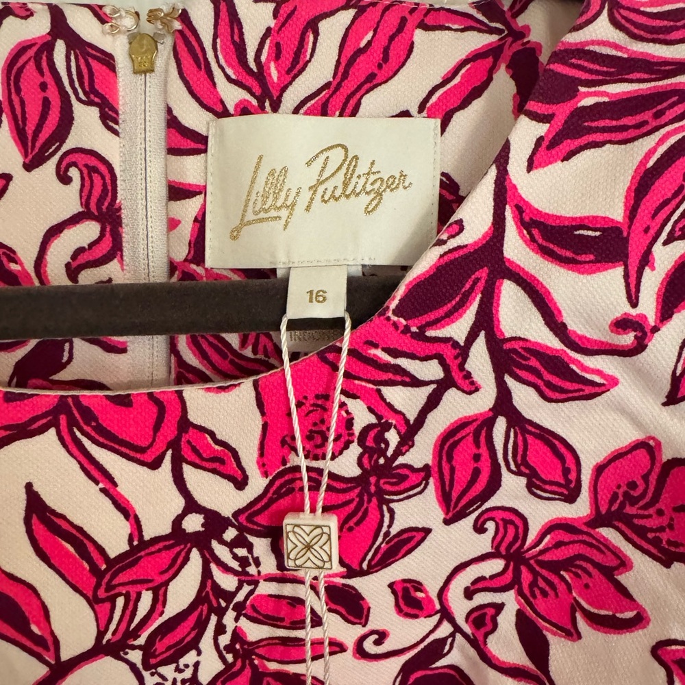 Lily Pulitzer NWT SIZE 16 Mila short sleeve shift dress- Elderflower Blossom - Picture 6 of 11